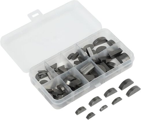 80pcs Half Moon Keys Metric Keyway and Key Stock Set with Carbon Steel Construction for Shaft and Crank Repair Precision Sizes in Organized PP Storage Box in Kuwait