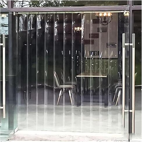 This PVC Strip Curtains for Freezer Doors - Transparent Warehouse Partition Kit (W 1.05m X H 2.3m 7 Pieces) - Cold Room Insulation Energy Efficient Solution in Kuwait