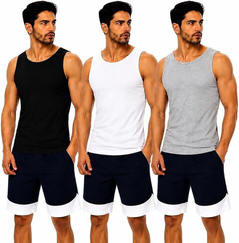 Galaxy by Harvic Single and 3-Pack Mens Heavy-Weight Ribbed Tank Tops in Saudi Arabia