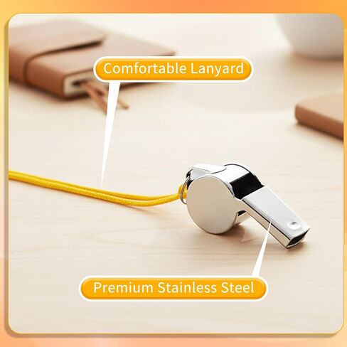 96 Pcs Stainless Steel Coach Whistle, Metal Whistles for Adults with Lanyard Loud Clear Sound for Coaches Referees Sports Training Emergency Kits in Kuwait