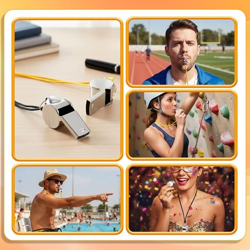 96 Pcs Stainless Steel Coach Whistle, Metal Whistles for Adults with Lanyard Loud Clear Sound for Coaches Referees Sports Training Emergency Kits in Kuwait