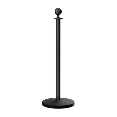 مجموعة Montour Line Cline Post and Rope Stanchion - تصميم أسود أنيق مع قاعدة مائلة وقمة كروية - تتضمن (2) أعمدة in Kuwait