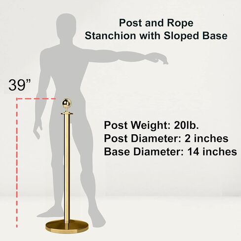 مجموعة Montour Line Cline Post and Rope Stanchion - تصميم أسود أنيق مع قاعدة مائلة وقمة كروية - تتضمن (2) أعمدة in Kuwait