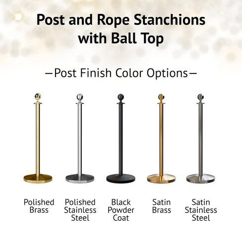 مجموعة Montour Line Cline Post and Rope Stanchion - تصميم أسود أنيق مع قاعدة مائلة وقمة كروية - تتضمن (2) أعمدة in Kuwait