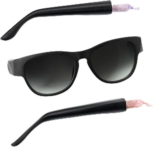 Sunglasses with Hidden Storage Tube Creative Conical Tube Multifunctional Black in Kuwait