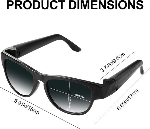 Sunglasses with Hidden Storage Tube Creative Conical Tube Multifunctional Black in Kuwait