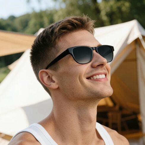 Sunglasses with Hidden Storage Tube Creative Conical Tube Multifunctional Black in Kuwait