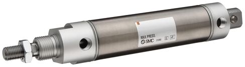 SMC NCMC125-0300 أسطوانة هواء من الفولاذ المقاوم للصدأ، جسم مستدير، عمل مزدوج، تركيب محوري خلفي، غير جاهز للتبديل، بدون وسادة، تجويف OD 1-1/4 بوصة، 3 بوصات سكتة دماغية، 0.437 بوصة OD OD، 1/8 بوصة NPT in Kuwait