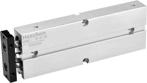 أسطوانة هواء هوائية من Heschen، TN16-125(TDA16-125)، تجويف 16 مم، شوط 125 مم، أسطوانة هواء هوائية من الألومنيوم مزدوجة الفعل، مع مغناطيس، فضي in Kuwait