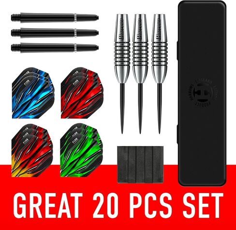 Harrows Fire Bomber Tungsten Steel Tip Darts Set I 23g 25g 27g Available I Huge 20pcs Bundle with Spare Fire Flights- 23g in Saudi Arabia