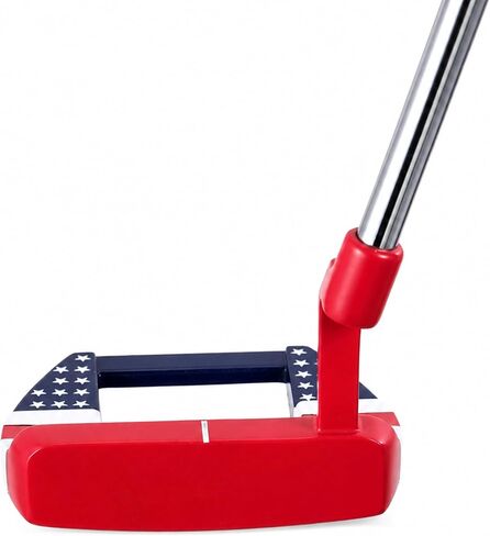 PGM Old Glory Golf Putter 34 "مضرب مطرقة باليد اليمنى للرجال والنساء، رأس من سبائك الزنك، عمود من الفولاذ المقاوم للصدأ، تصميم علم الولايات المتحدة الأمريكية، مضرب محاذاة عالي MOI مع غطاء للرأس in Kuwait