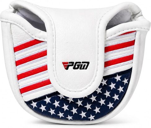 PGM Old Glory Golf Putter 34 "مضرب مطرقة باليد اليمنى للرجال والنساء، رأس من سبائك الزنك، عمود من الفولاذ المقاوم للصدأ، تصميم علم الولايات المتحدة الأمريكية، مضرب محاذاة عالي MOI مع غطاء للرأس in Kuwait