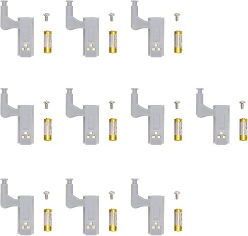10pcs FTVOGUE Modern ABS Hinge LED Light,Pack Hinge LED Sensor Light 3 LED Lamp Beads,Cool White for Kitchen Home Cabinets, Cupboards & Wardrobes in Kuwait