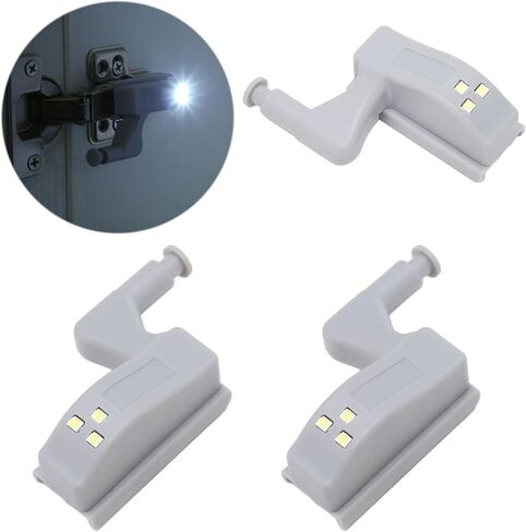 10pcs FTVOGUE Modern ABS Hinge LED Light,Pack Hinge LED Sensor Light 3 LED Lamp Beads,Cool White for Kitchen Home Cabinets, Cupboards & Wardrobes in Kuwait