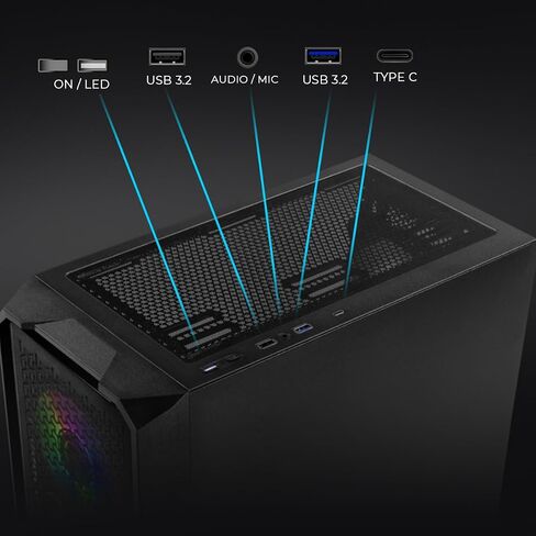 Yeyian Tanto AI Gaming Desktop - AMD Ryzen 7 9700X 5.5 GHz | RTX 5070 12GB GDDR7 | 32GB DDR5 RGB 6000MHz | 2TB Gen4 NVME SSD | B650 Wi-Fi | 750W 80+ الذهب | اربح 11 منزلًا للبرج المُصنَّف مسبقًا in Kuwait