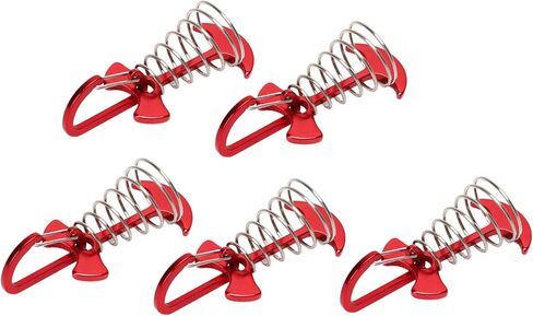 Keenso Deck Anchor Pegs Aluminum Alloy and Stainless Steel Tent Awning Deck Anchor Pegs 5 Pack 66mm Spring Hook for Camping Outdoor Entertainment Group Building in Kuwait