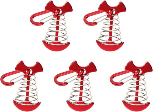 Keenso Deck Anchor Pegs Aluminum Alloy and Stainless Steel Tent Awning Deck Anchor Pegs 5 Pack 66mm Spring Hook for Camping Outdoor Entertainment Group Building in Kuwait