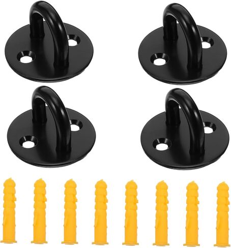 Heavy Duty Stainless Steel Ceiling Hooks M8 with 4 Hooks and 8 Plastic Expansion Screws 6x30mm for Gym Resistance Band Anchors and Wall Mount Strap Hanging in Kuwait