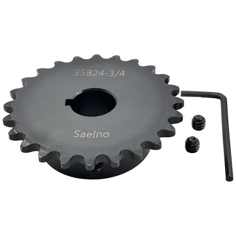 #35 Roller Chain Sprocket Type B 3/4 inch Bore 24 Tooth, Hardened Antirust 1045 Steel Drive Sprockets 35B24-3/4 in Saudi Arabia