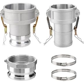 DA4030 Type DA Cam and Groove Hose Fitting, 4" Female Camlock x 3" Male Camlock, with Cam Lock Fittings 4" Part A and 3" Part C, 125PSI, Aluminum Material in Saudi Arabia