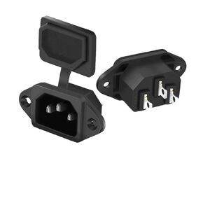 IEC320 C14 Plug Connector 3 pin 10A AC Electrical Panel | [](201-3p-cover) in Kuwait