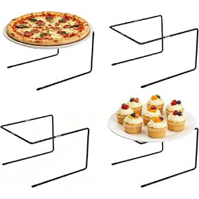 Pizza Stand, 2 Tier Pizza Rack for Party, Brass Metal Pizza Serving Tray Stand with Non-Slip Silicone for Wedding, Dessert Table, Holiday Event, Home Decor Use in Kuwait