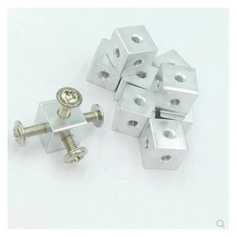 10PCS M3 M4 M5 M6 Three-Sided Nut Square Fixed Block Corner Six-Sided Thread Plate Link for Fixing Acrylic Box(20 X 20 X 20 X M6) in Kuwait