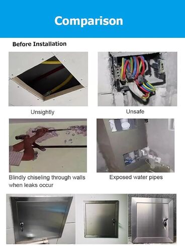 304 Stainless Steel Access Door, 4-30 Inch Inspection Panel with Rotary Lock & 2 Keys, Wall/Ceiling Mount for Drywall, Electrical, Plumbing (12x24 in) in Kuwait