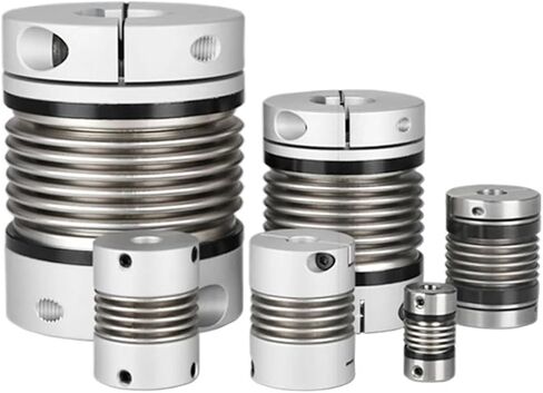 1pc D40 L55 Aluminum Alloy Metal Bellows Coupling Stainless Steel Elastic Encoder Motor Screw high with Keyway(10x15) in Kuwait