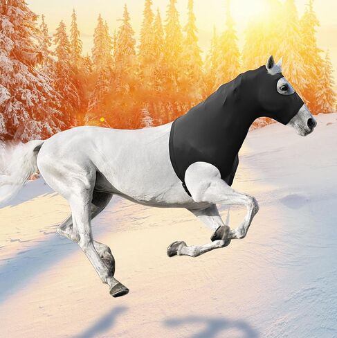 Hilltown Long Horse Slinky Hood with Zipper | UV Block, Mane Protection, Stretch Fabric, Show Prep, Sweat-Wicking and Quick-Dry for Riding, Training & Daily Use in Kuwait