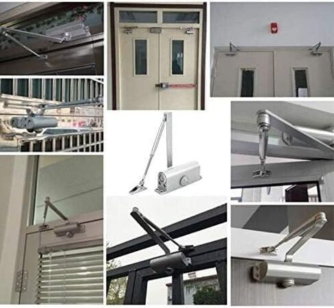 Door Closer, Round Type Adjustable Automatic Spring Hydraulic Closing Latching Door Closers in Kuwait