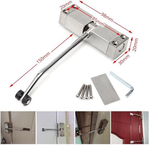 Door Closer, Upgrade Adjustable Speed Automatic Stainless Steel Door Closing Device Furniture Hardware Fittings Closers in Kuwait