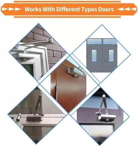 Tnfeeon Door Closer, Hydraulic Zinc Alloy, Automatic Speed Control for Fire Doors, Suitable for Residential and Commercial Use in Saudi Arabia