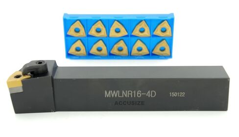 مجموعة أدوات تحويل قابلة للفهرسة MWLNR-12-4C 3/4 بوصة من Accusize Industrial Tools، 5 بوصة OAL، مع 10 إدراجات كربيد WNMG432، اليد اليمنى، 2316-0008INS2 in Kuwait
