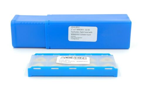 مجموعة أدوات تحويل قابلة للفهرسة MWLNR-12-4C 3/4 بوصة من Accusize Industrial Tools، 5 بوصة OAL، مع 10 إدراجات كربيد WNMG432، اليد اليمنى، 2316-0008INS2 in Kuwait