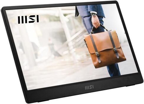 MSI Pro MP161 E2 Monitor Portable Monitor 15.6 بوصة HD-IPS Pane 1920 × 1080 ، 60 هرتز ، عملي (الكمبيوتر الشخصي ، الكمبيوتر المحمول ، الهاتف المحمول) ، مكبرات صوت محسّنة ، إطار وموقف-Mini-HDMI 2.0B ، 2 X USB Type-C in Kuwait
