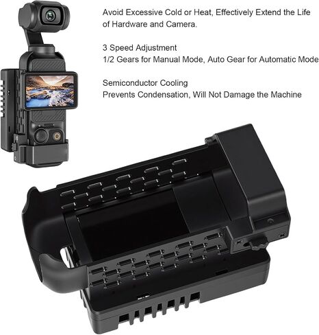 مروحة تبريد Gugxiom لملحقات Osmo 3، مبرد أشباه الموصلات النشط بثلاث سرعات، تبديد حرارة هادئ لتسجيل الفيديو بدقة 4K والبث المباشر in Kuwait