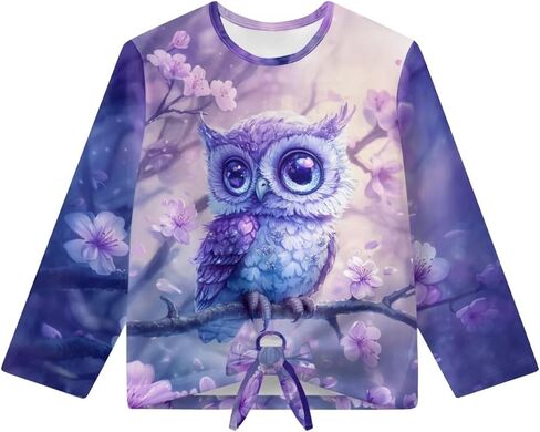 الفتيات قمصان طويلة الأكمام Crewneck البلوز بلوزة ملابس الخريف عقدة الجبهة المحملة القمم ملابس لطيف 5-12 سنة in Kuwait