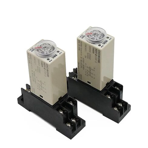 1pcs H3Y-2 AC 220V Delay Timer Time Relay Switch 0-30 Minute/Seconds Adjustable 5A with Base Socket Rotary Knob DPDT(Voltage AC 220V,0-10 Seconds) in Saudi Arabia