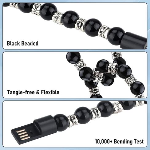 AOLCEV لـ iPhone Charging Cable Bead Bead Bead Scord Fast Charger Cord 66W [MFI Certified] for iPhone Charging Cord Creative Wrist Charger Cable for iPhone 14 13 Pro Max in Kuwait