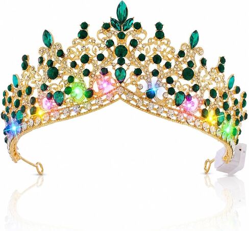 تيجان ملكة الزفاف الذهبية من حجر الراين المضيئة من بريشو، تيجان كريستال Quinceanera من القرون الوسطى، غطاء رأس لامع للنساء in Kuwait