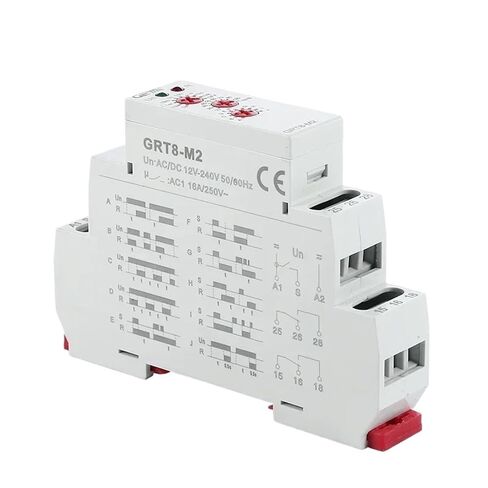 GRT8-M 16A مرحل مؤقت متعدد الوظائف مع 10 خيارات للوظائف AC 12V 24V 220V 230V مرحل الوقت (GRT8-M1 ACDC12V-240V) in Kuwait