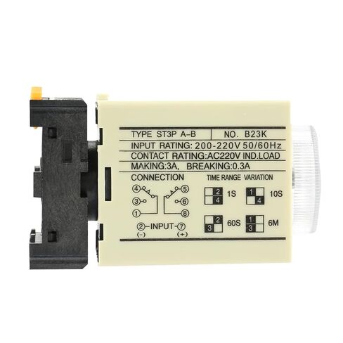 Relay ST3PA‑B 0‑10S Power On Delay Timer Relay Knob Control Time Relay with Base AC 220V Power On Delay Timer Relay in Kuwait