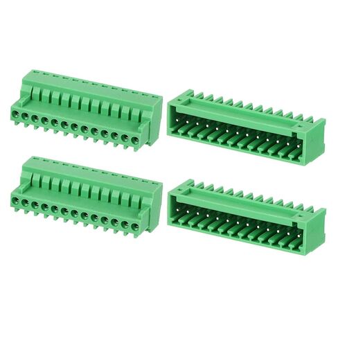 MECCANIXITY 2Set PCB Terminal Block, 125V 4A Male&Female 8 Pin 2.54mm Distance PCB Screw Mount Terminal Block Connector for Industrial Use, Electronic Projects, Green in Kuwait