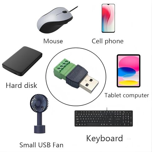 4 عبوات USB 2.0 Type-A ذكر/أنثى إلى موصل طرفي برغي 4 دبابيس، محول توصيل محمول in Kuwait