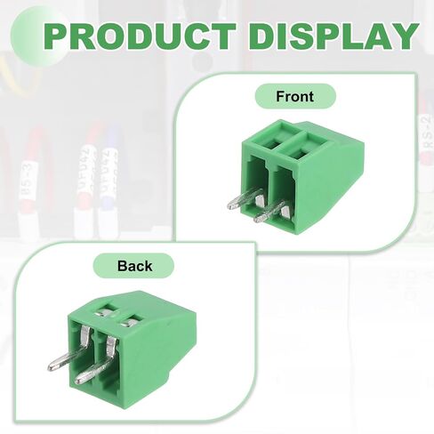 MECCANIXITY 10Pcs 3 Pin PCB Mount Screw Terminal Block Connector 3.5mm 0.14 Inch Pitch PCB Wiring Terminals 300V 10A for 26-16AWG Cable, Green in Kuwait