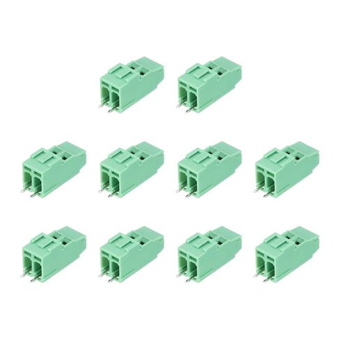 MECCANIXITY 10Pcs 3 Pin PCB Mount Screw Terminal Block Connector 3.5mm 0.14 Inch Pitch PCB Wiring Terminals 300V 10A for 26-16AWG Cable, Green in Kuwait