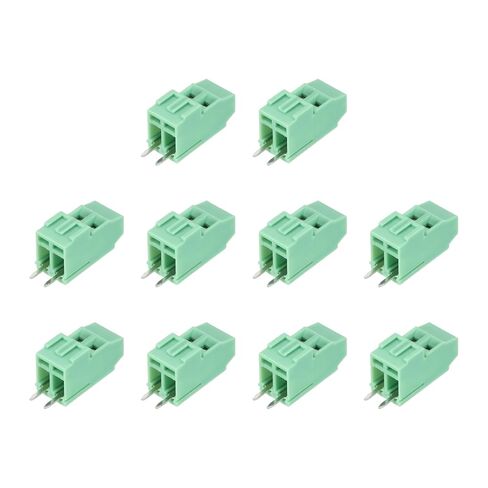 MECCANIXITY 10Pcs 3 Pin PCB Mount Screw Terminal Block Connector 3.5mm 0.14 Inch Pitch PCB Wiring Terminals 300V 10A for 26-16AWG Cable, Green in Kuwait