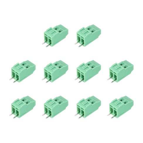 MECCANIXITY 10Pcs 3 Pin PCB Mount Screw Terminal Block Connector 3.5mm 0.14 Inch Pitch PCB Wiring Terminals 300V 10A for 26-16AWG Cable, Green in Kuwait