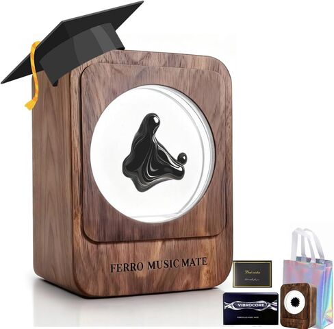 Ferrofluid Sound Visualizer,Ferrofluid Speaker Music Mate,Walnut Wood,ferromagnetic,symbiosis in a Bottle,Magnetic Fluid Toys,Desktop Decorations, Gifts.（unvoiced） in Saudi Arabia
